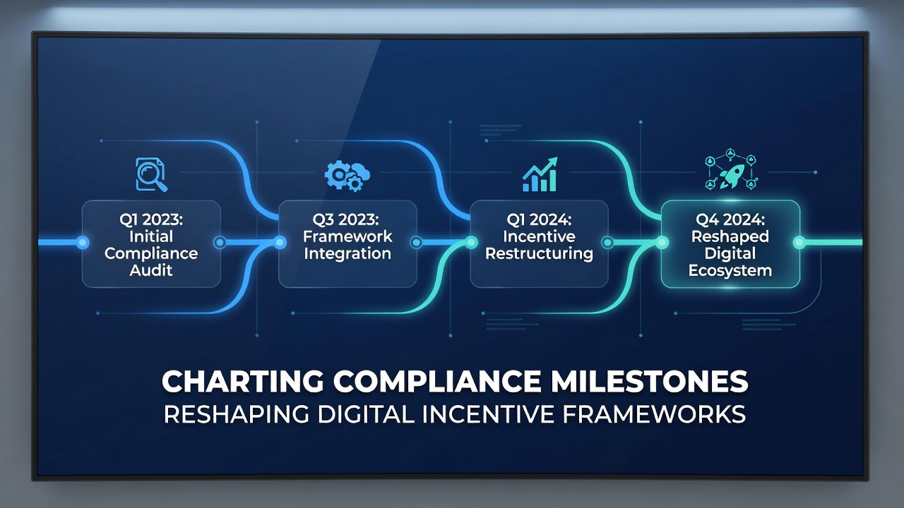 Timeline graphic showing key compliance milestones reshaping digital incentive frameworks from 2020 to 2026