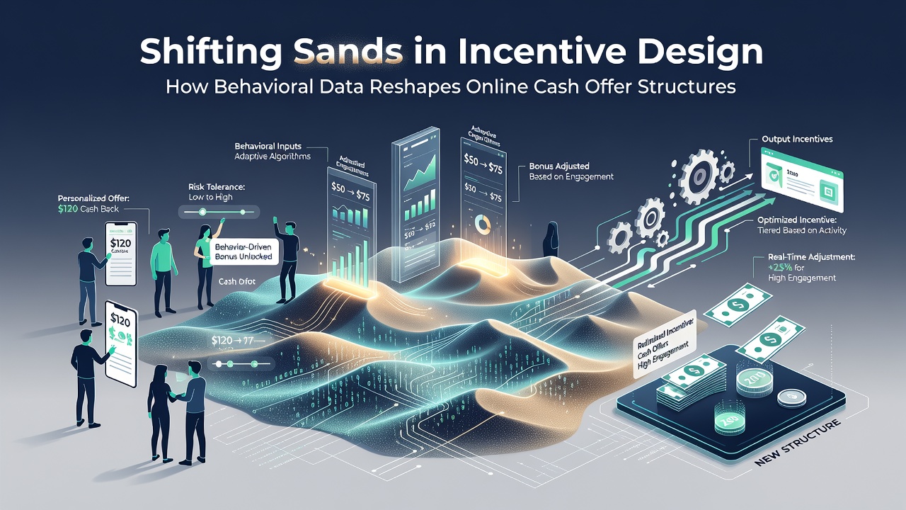 Visualization of evolving cash offer tiers influenced by user behavior analytics